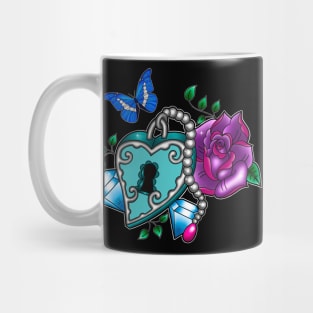 Heart Lock and Rose Mug